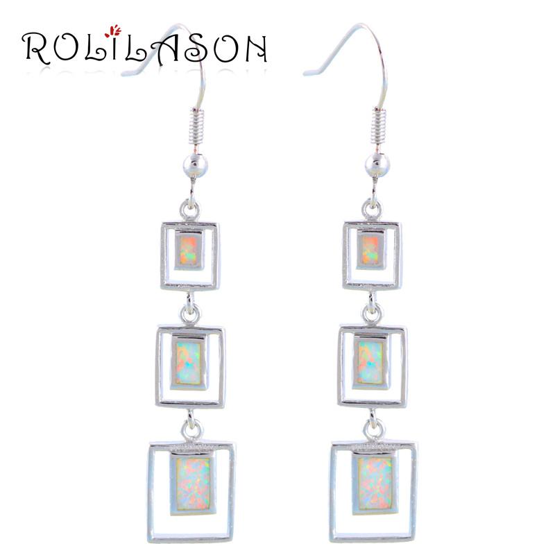 Dangle & Chandelier ROLILASON Birthday Gifts For Women White Fire Opal Silver Stamped Drop Earrings Fashion Jewelry OE362
Dangle & Chandelier ROLILASON Birthday Gifts For Women White Fire Opal Silver Stamped Drop Earrings Fashion Jewelry OE362