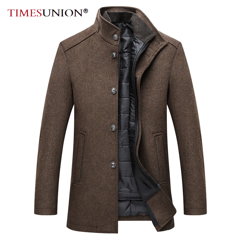 Mens wool winter coats jacke Thick Overcoats Topcoat Mens Single Breasted Coats And Jackets With Adjustable Vest 4 Colours M-3XL 201120