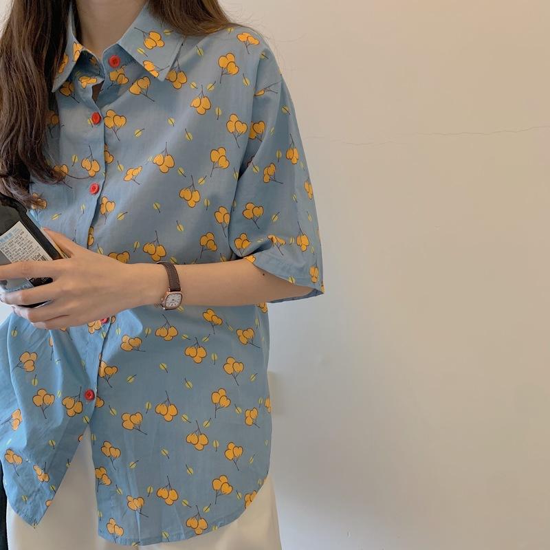 Loose Print Korean Clothes Womens Tops and Blouses Ulzzang Oversize Fashion Brand Ladies Shirts Korean Clothes Ins New Summer, Blue
Loose Print Korean Clothes Womens Tops and Blouses Ulzzang Oversize Fashion Brand Ladies Shirts Korean Clothes Ins New Summer, Blue