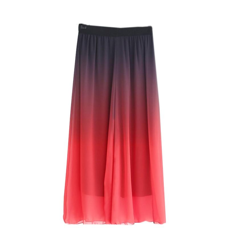 Stage Wear Wide Leg Dance Pants Women 2 Color Practice Dancer Loose Trouser Chiffon Double Layers Black Red