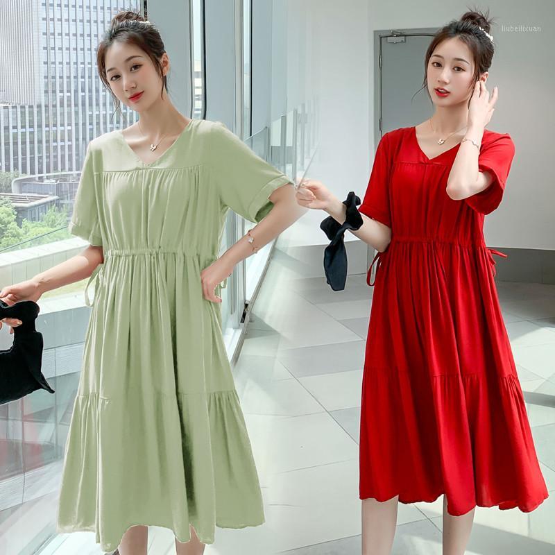 1231# Maternity Dress Summer V Neck Short Sleeve Easy Matching Loose Stylish Dress for Pregnant Women Mom1, Green
1231# Maternity Dress Summer V Neck Short Sleeve Easy Matching Loose Stylish Dress for Pregnant Women Mom1, Green