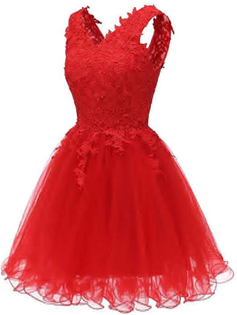 Red Short Homecoming Dresses Beaded Crystal Appliques A-Line Plus Size Formal Prom Graduation Cocktail Party Gown QC1314