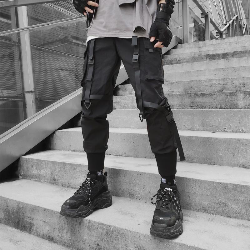 Autumn and winter dark tide brand three dimensional pocket ribbon paratrooper pants functional overalls men' fashion brand, Black
Autumn and winter dark tide brand three dimensional pocket ribbon paratrooper pants functional overalls men' fashion brand, Black