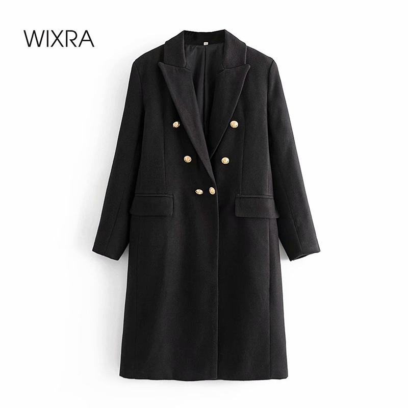 Wixra Womens New Fashion Solid Buttons Overcoat Style Double Breasted Turn Down Collar Female Long Outerwear Autumn Winter, Black
Wixra Womens New Fashion Solid Buttons Overcoat Style Double Breasted Turn Down Collar Female Long Outerwear Autumn Winter, Black