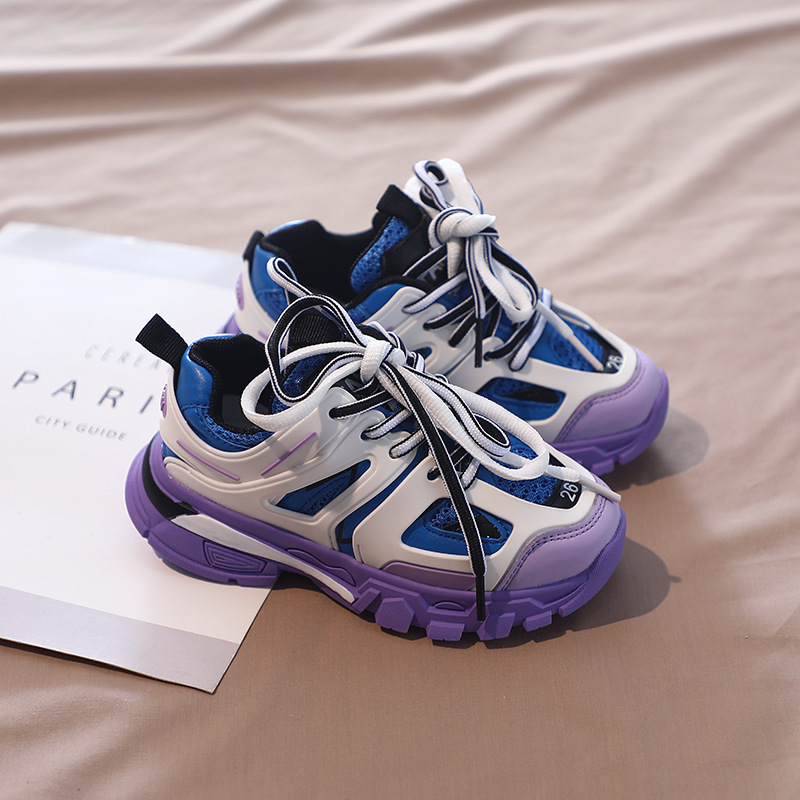 Autumn New Kids Sport Sneakers Children Casual Sneakers Baby Girls Mesh Running Shoes Boys Brand Black Chunky Sneakers Trainers C1002