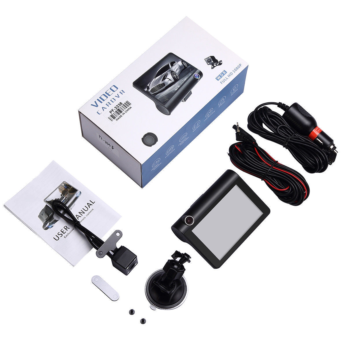 Original 4'' Car Dvr Camera Video Recorder Rear View Auto Registrator Ith Two Cameras Dash Cam Dvrs Dual Lens New Arrive