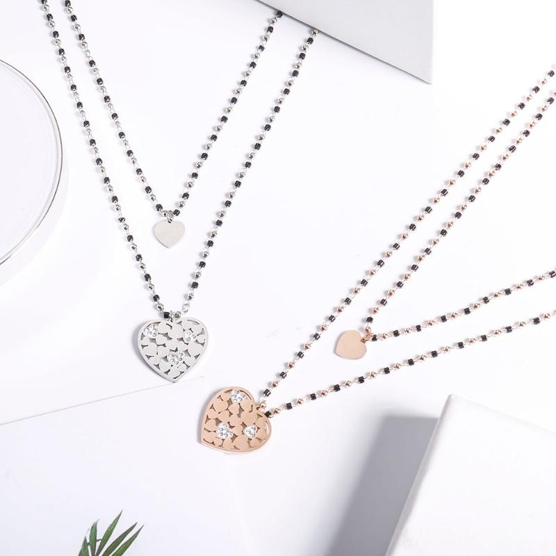 Stainless Steel Heart Necklace Statement 2 Layers Crystal Beads Chain Bohemia Jewelry Pendant Necklaces for Women Accessories
Stainless Steel Heart Necklace Statement 2 Layers Crystal Beads Chain Bohemia Jewelry Pendant Necklaces for Women Accessories