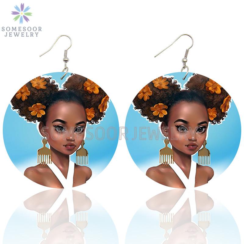 Dangle & Chandelier SOMESOOR Afro Ethnic Cute Girl Natural Hair Wooden Drop Earrings African Curly Comb Design Printed Ear Loops For Women G
Dangle & Chandelier SOMESOOR Afro Ethnic Cute Girl Natural Hair Wooden Drop Earrings African Curly Comb Design Printed Ear Loops For Women G