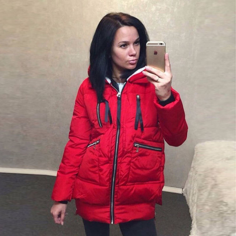 Voobuyla Winter Cotton Coat Women Plus Size M-5XL Zipper Big Pocket Army Green Outwear Jackets Hooded Thicken Warm Parkas Ladies 201027