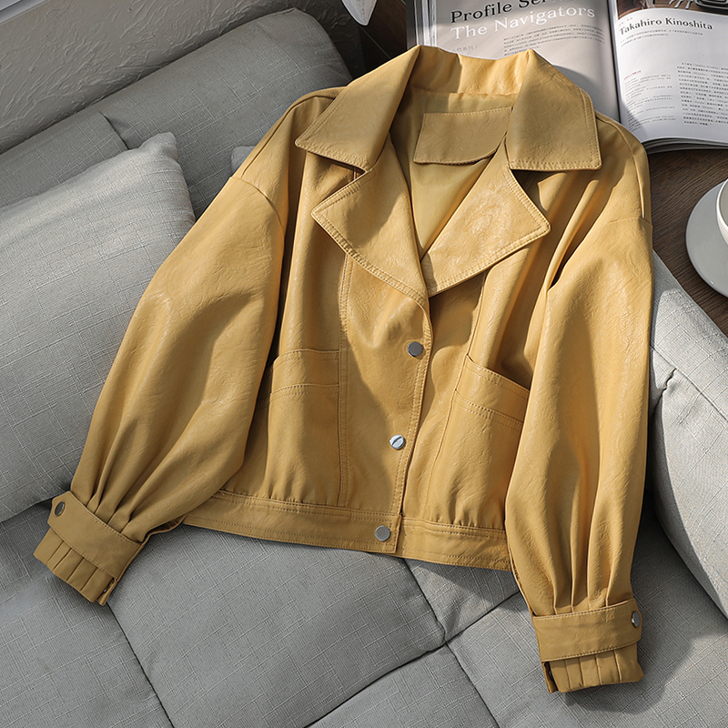 2021 New Casual Women Plutonium Soft Autumn From Leather Jackets Single-breasted Ladies'basic Women' Jacket Loose K64D, Beige
2021 New Casual Women Plutonium Soft Autumn From Leather Jackets Single-breasted Ladies'basic Women' Jacket Loose K64D, Beige