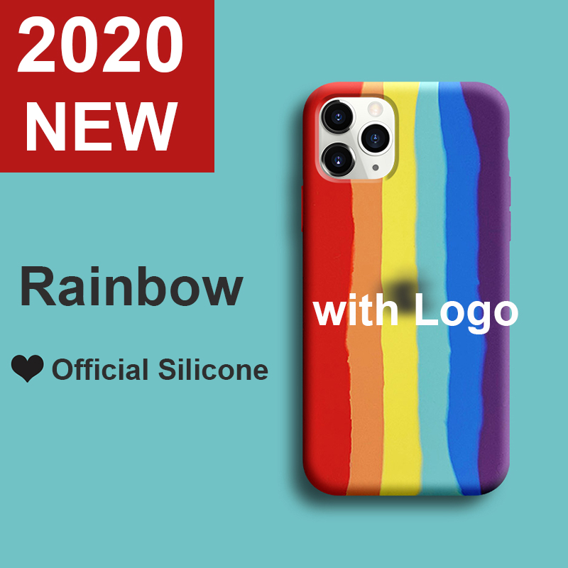 Cute Gradient Rainbow Case with LOGO for Apple iPhone 12 Pro Max 12 mini 11 Pro Max Silicon Original Official Brand Cover
Cute Gradient Rainbow Case with LOGO for Apple iPhone 12 Pro Max 12 mini 11 Pro Max Silicon Original Official Brand Cover