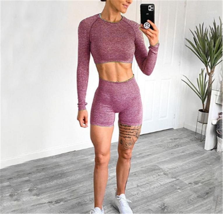 2020 New Seamless Vital Yoga Set Fitness Sports Suits Yoga Long Sleeve Shirts + Short Pant Gym Sport Suit 2PCS DS021, Blue top set
2020 New Seamless Vital Yoga Set Fitness Sports Suits Yoga Long Sleeve Shirts + Short Pant Gym Sport Suit 2PCS DS021, Blue top set
