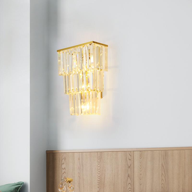 Postmodern light luxury crystal wall lamp living room background wall bedroom bedside lamp Nordic corridor aisle
Postmodern light luxury crystal wall lamp living room background wall bedroom bedside lamp Nordic corridor aisle
