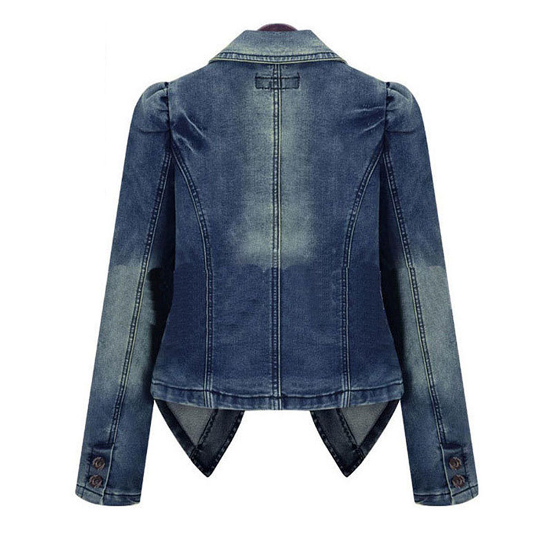 2019 Spring Women Denim Jacket Blue Basic Coats Casual Slim Long Sleeve Plus Size Fashion Short Jeans Jacket for Girl T200319