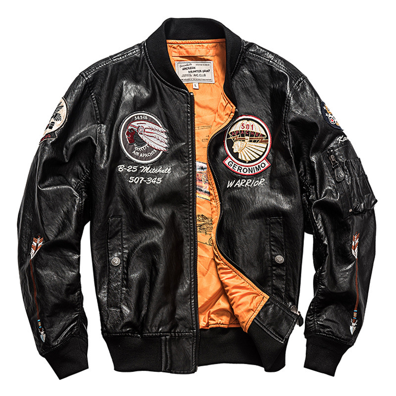 Spring and Autumn Flight Jacket Men Embroidered Fashion Fit Stand-up Collar Everyday PU Leather Jacket Men, Black
Spring and Autumn Flight Jacket Men Embroidered Fashion Fit Stand-up Collar Everyday PU Leather Jacket Men, Black