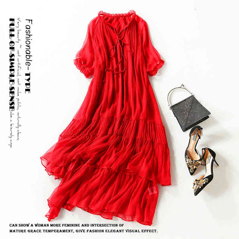 Casual Dresses Vimina summer women' wear medium and long slim fitting mulberry silk dress skirt 7MBE, Red
Casual Dresses Vimina summer women' wear medium and long slim fitting mulberry silk dress skirt 7MBE, Red