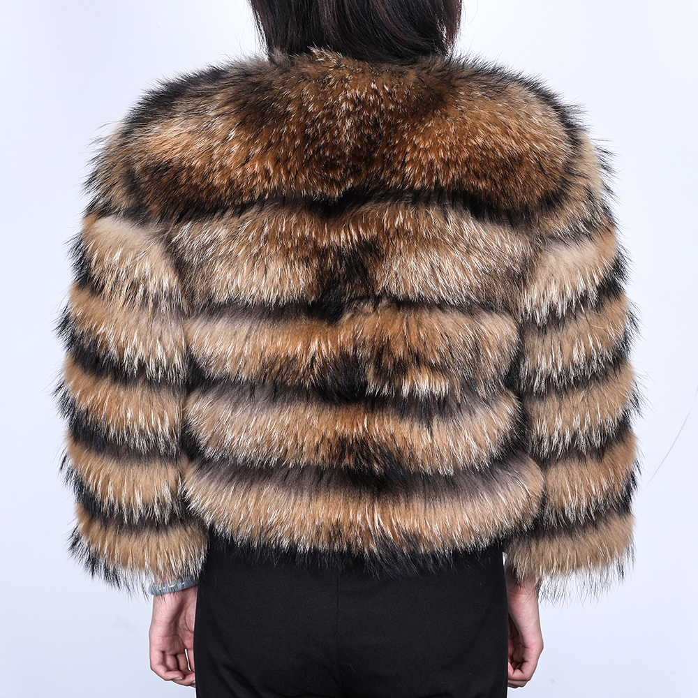 MMK winter women fur jacket real fur coat natural raccoon fur coats leather jacket women jackets new product 201016