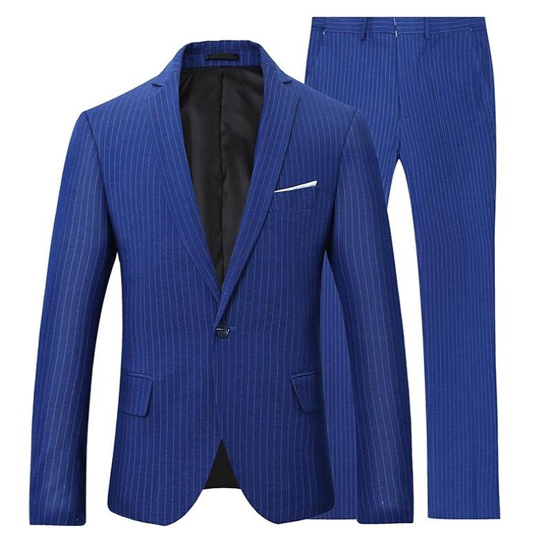 Brand blue stripes and black and white plaid men's clothing groom wedding dress 2 piece formal suit theme banquet men's suit 550, Custom made
Brand blue stripes and black and white plaid men's clothing groom wedding dress 2 piece formal suit theme banquet men's suit 550, Custom made