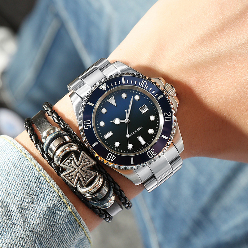 Dive Watch 200m MIYOTA Quartz Watches Men C3 Super Luminous Calendar Diving Watch Fashion Stainless Steel Men's Watches LJ201120