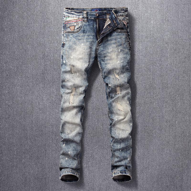 Fashion Streetwear Men Jeans High Quality Elastic Slim Fit Ripped Denim Trousers Retro Blue Vintage Designer Hip Hop Long Pants
Fashion Streetwear Men Jeans High Quality Elastic Slim Fit Ripped Denim Trousers Retro Blue Vintage Designer Hip Hop Long Pants