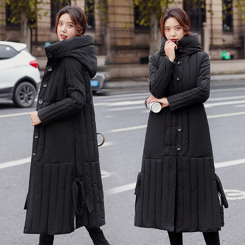 Hooded Long parka down parka women winter coat jacket Long style off the knee down cotton padded jacket for women 206 201110wtt