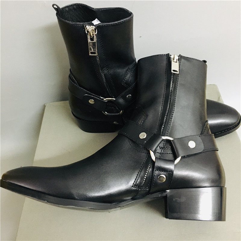 Handmade customized high top buckle strap slp genuine leather wedge 4cm heel buckle strap Men Boots
Handmade customized high top buckle strap slp genuine leather wedge 4cm heel buckle strap Men Boots