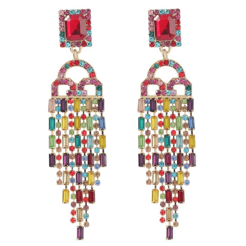 Women Fashion Multicolors Crystal Tassel Dangle Earrings Jewelry Perfect Quality Trendy Statement Earrings Accessorie
Women Fashion Multicolors Crystal Tassel Dangle Earrings Jewelry Perfect Quality Trendy Statement Earrings Accessorie