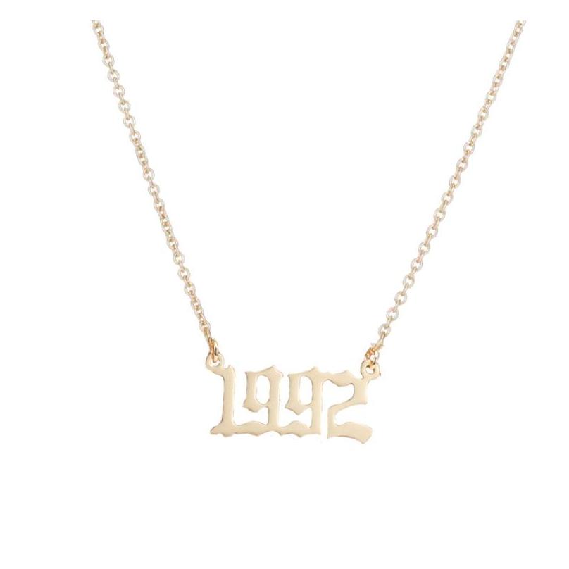 Handmade Personalized Year Number Necklaces Custom Birth Year Initial Necklace Pendants For Women Girls Jewelry sqcFBN dhseller2010