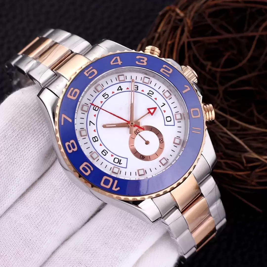 Luxury Top Quality Men's Wristwatch 44mm Regatta Ceramic Bezel Chronograph ROSE GOLD & STEEL Automatic Mens Watch, Style 1 original box + watch
Luxury Top Quality Men's Wristwatch 44mm Regatta Ceramic Bezel Chronograph ROSE GOLD & STEEL Automatic Mens Watch, Style 1 original box + watch