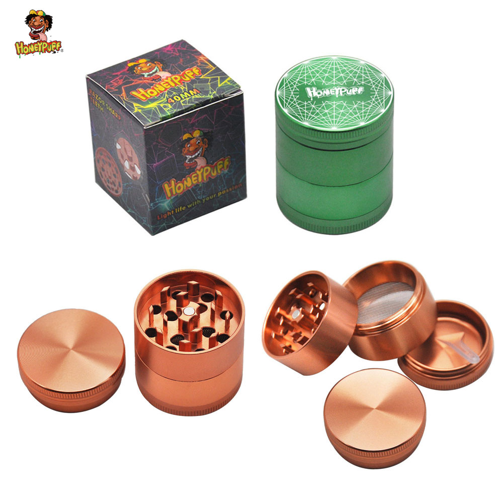 HONEYPUFF Diameter 40MM Style Smoking Herb Grinder 4 Piece Sharp Diamond Teeth Aircraft Aluminum Tobacco Grinder Dey Herb Accessories
HONEYPUFF Diameter 40MM Style Smoking Herb Grinder 4 Piece Sharp Diamond Teeth Aircraft Aluminum Tobacco Grinder Dey Herb Accessories