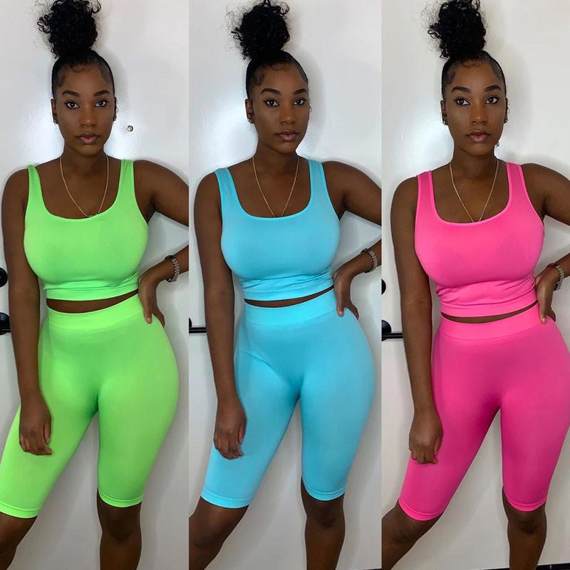 Summer 2 Piece Set Women Clothing Sleeveless Tank Crop Tops and Knee-length Shorts Beach Matching Set Joggers Sportwear Fitness, Blue
Summer 2 Piece Set Women Clothing Sleeveless Tank Crop Tops and Knee-length Shorts Beach Matching Set Joggers Sportwear Fitness, Blue
