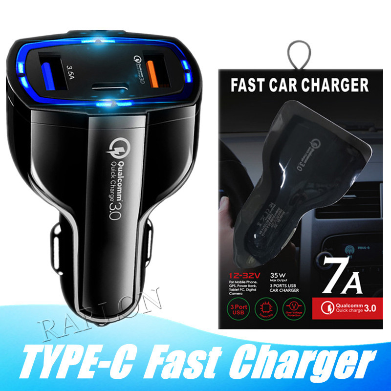QC3.0 Quick Cell Phone Car Chargers Adaptive 3Port USB Fast Charging Type-c Charger With Type c Port for Samsung S10 S21 Note 20 Goophone Android
QC3.0 Quick Cell Phone Car Chargers Adaptive 3Port USB Fast Charging Type-c Charger With Type c Port for Samsung S10 S21 Note 20 Goophone Android