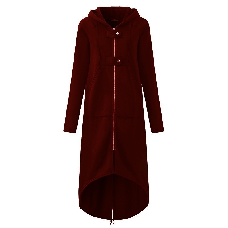 The new thick trench coat for ladies Plussize long style windbreaker Pure cotton simple pure cotton T200810