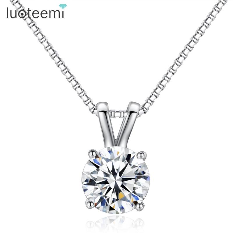 LUOTEEMI Brand Gift Classic Permanent 2ct Solitaire Hearts and Arrows CZ Pendant Necklace Birthday Gift Factory Wholesale
LUOTEEMI Brand Gift Classic Permanent 2ct Solitaire Hearts and Arrows CZ Pendant Necklace Birthday Gift Factory Wholesale