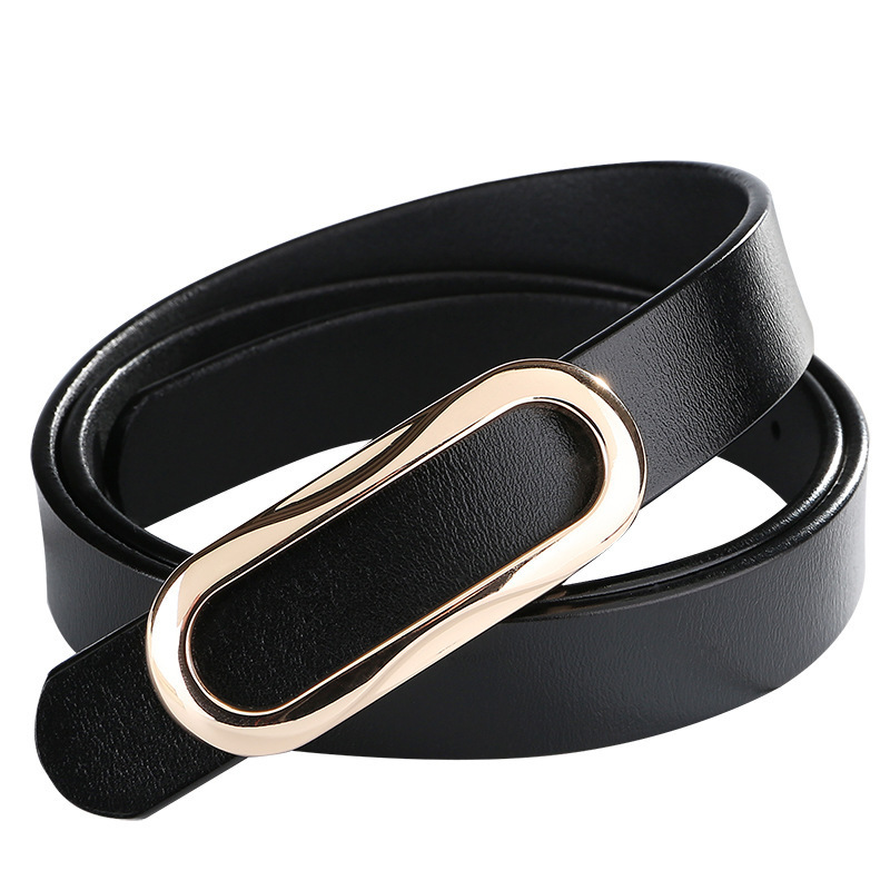 WKOUD EAM 2020 New Smooth Buckle Leather Belt For Women Casual Wild Business Full Dress Corset Belt Female Waistband P62 T200427
