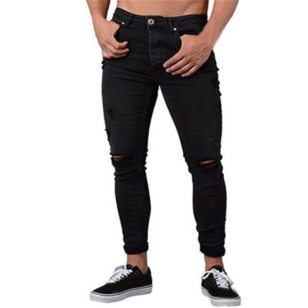 JAYCOSIN Men Pants Mens Skinny Stretch Denim Pants Distressed Ripped Freyed Slim Fit Jeans Trousers Fit Style DropshipingJuly19 201111