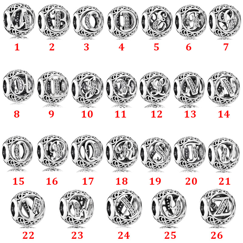 Women 925 Sterling Silver Beads 26 Letter Accessories Collection Classic Styles fit pandora charms bracelet and necklace for lady Fine Jewelry gift
Women 925 Sterling Silver Beads 26 Letter Accessories Collection Classic Styles fit pandora charms bracelet and necklace for lady Fine Jewelry gift