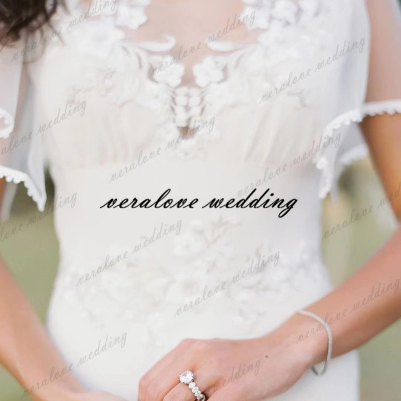 New Collection Country Wedding Dress Mermaid Scoop Sheer Neck Short Sleeves Bridal Party Gowns vestido de fiesta de boda 2021