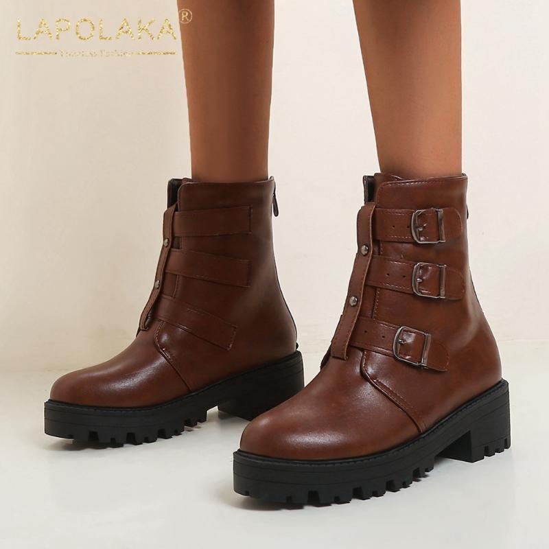 Lapolaka 2020 New Design Comfy Platform Shoes Ladies Boots Woman Zip Up Concise Thick Heels Buckle Decoration Shoes Women Boots1, Black
Lapolaka 2020 New Design Comfy Platform Shoes Ladies Boots Woman Zip Up Concise Thick Heels Buckle Decoration Shoes Women Boots1, Black