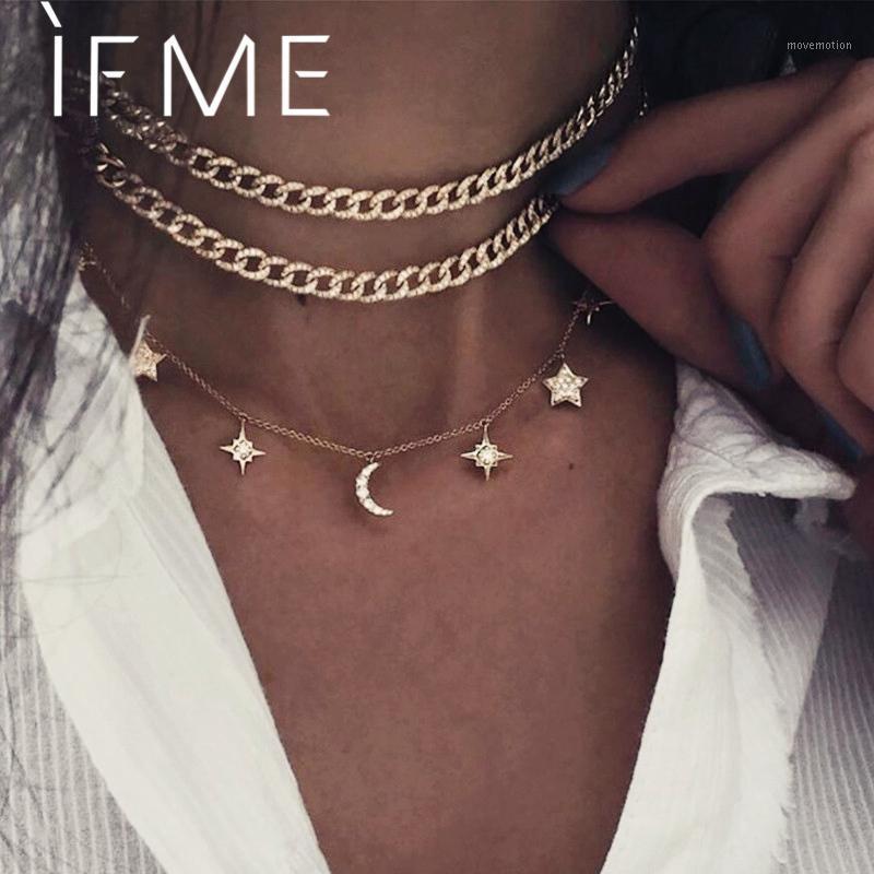 IF ME Bohemian Gold Color Crystal Moon Star Crescent Necklace for Women Multilayers Vintage Chain Choker Necklace Jewelry New1
IF ME Bohemian Gold Color Crystal Moon Star Crescent Necklace for Women Multilayers Vintage Chain Choker Necklace Jewelry New1