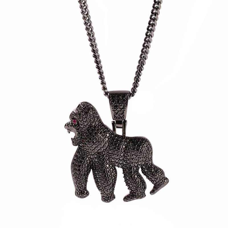 Animal Iced Out Gorilla Pendant Necklace With Chain Fashion 3 Colors AAA Zircon Mens Necklace Fashion Hip Hop Jewelry 201013, Silver
Animal Iced Out Gorilla Pendant Necklace With Chain Fashion 3 Colors AAA Zircon Mens Necklace Fashion Hip Hop Jewelry 201013, Silver