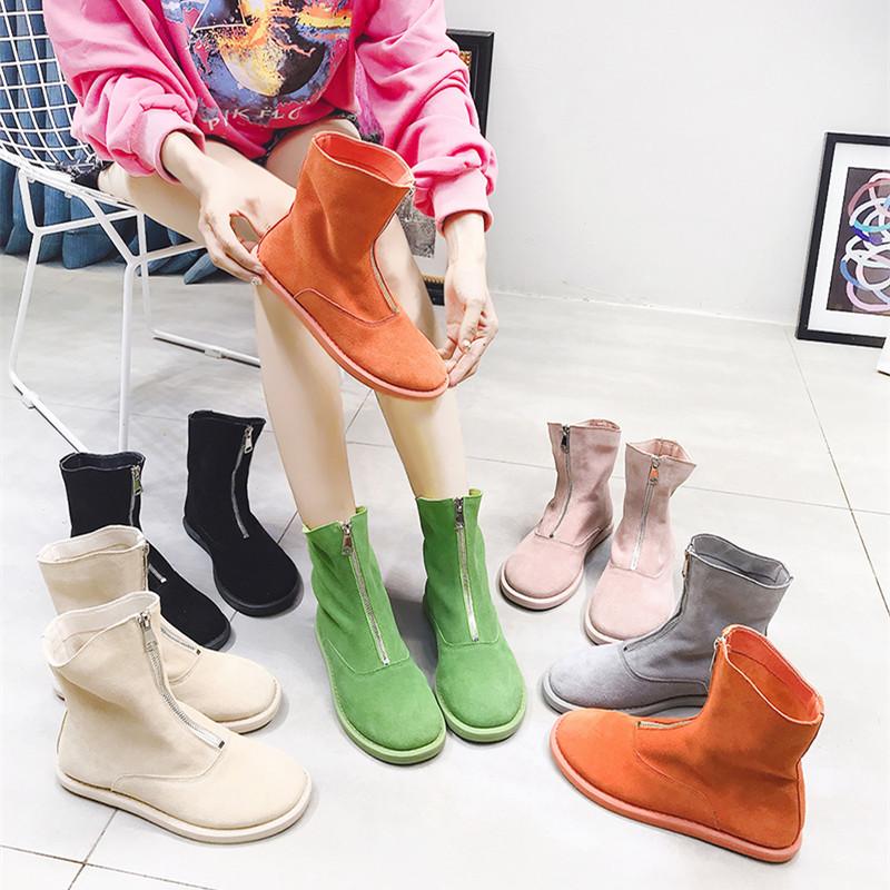 Pig Suede Leather Casual Women's Shoes Zipper Round Toe Boots Flat Heels Female Short Boots Candy 6 Colors OULYYYOGO, Beige
Pig Suede Leather Casual Women's Shoes Zipper Round Toe Boots Flat Heels Female Short Boots Candy 6 Colors OULYYYOGO, Beige