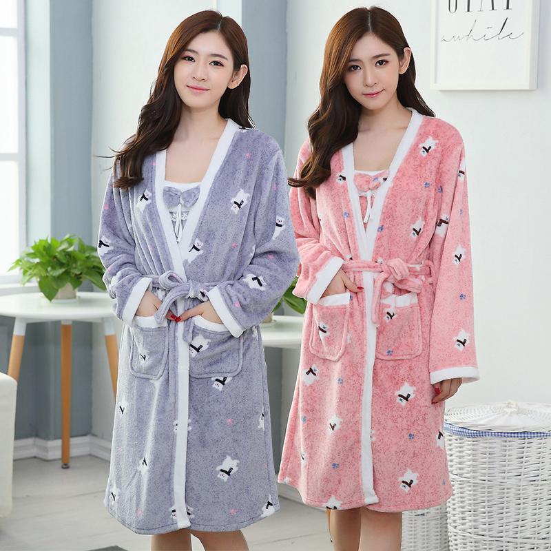 2PCS Winter Long Sleeve Thick Warm Flannel Print Robes Set Nightgowns for Women Coral Velvet Sleepwear Suit Bathrobe Night Dress, 26
2PCS Winter Long Sleeve Thick Warm Flannel Print Robes Set Nightgowns for Women Coral Velvet Sleepwear Suit Bathrobe Night Dress, 26