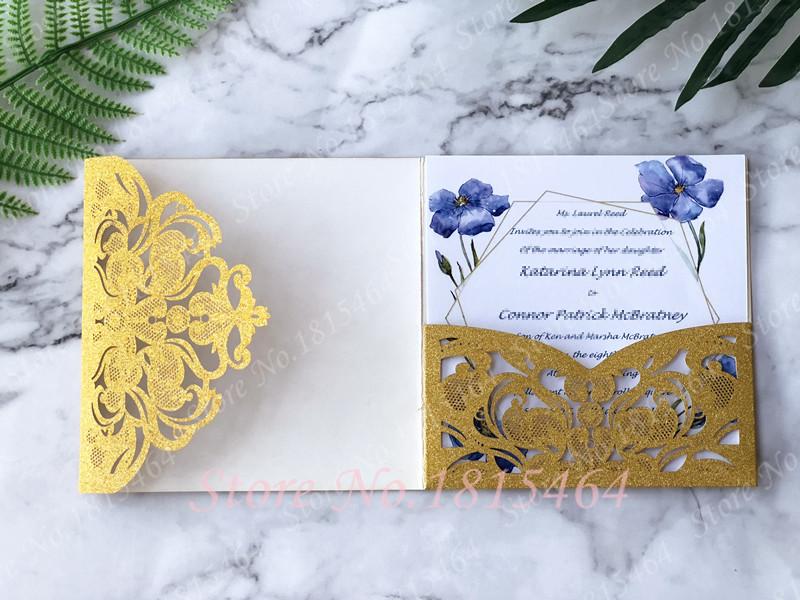 50pcs Tri-fold Design Glitter Paper Invitation Card Laser Cutting Wedding Card 2020 Mariage Greeting Event Banquet Gift
50pcs Tri-fold Design Glitter Paper Invitation Card Laser Cutting Wedding Card 2020 Mariage Greeting Event Banquet Gift