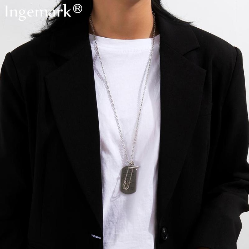 High Quality Stainless Steel Choker Necklace Women Collares Silver Color Tag Pendant Long Chain Necklace Unisex Hip Hop Jewelry
High Quality Stainless Steel Choker Necklace Women Collares Silver Color Tag Pendant Long Chain Necklace Unisex Hip Hop Jewelry
