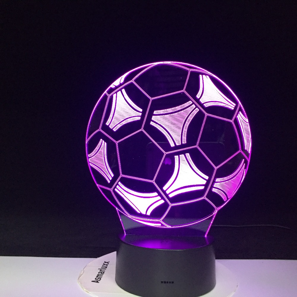 Football Soccer Shape 3D LED Night Light for Office Home Room Decoration Child Boys Baby Nightlight Table Lamp Gift