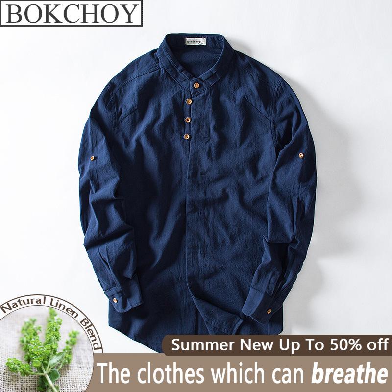 2020 Retro Linen Shirt Men's Casual Long Sleeve Shirt Solid Color Cotton Linen Slim Collar, Blue
2020 Retro Linen Shirt Men's Casual Long Sleeve Shirt Solid Color Cotton Linen Slim Collar, Blue