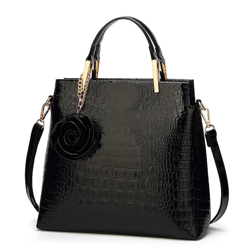 New women's bag fashion crocodile handbag, Black 
New women's bag fashion crocodile handbag, Black