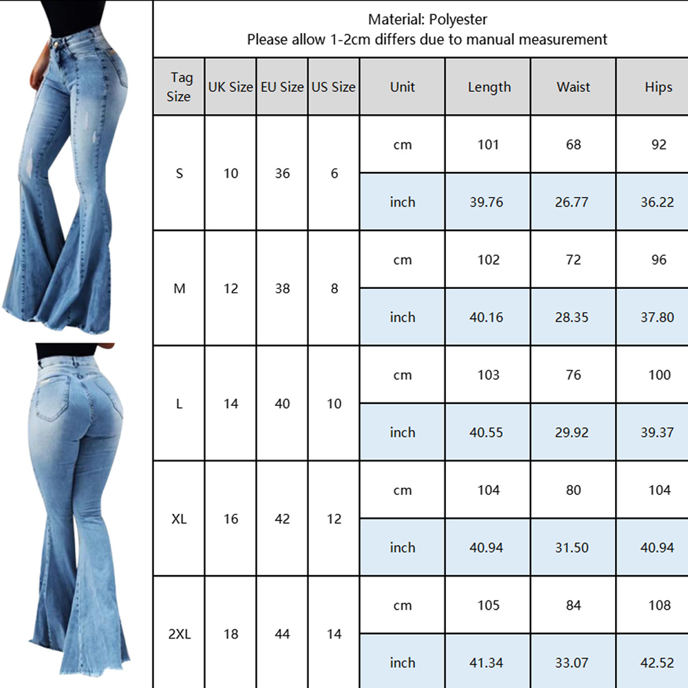 Sale Women Sexy High Waist Skinny Ripped Jeans Female Spring Summer Fashion Black Blue Flare Denim Pants Bell-bottoms LJ201127
