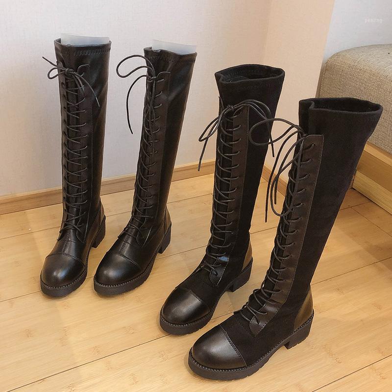 Matte Leather&flock lace up riding boots women shoes chunky high heels long tube motorcycle boots stovepipe knee-high botas 20201, Black flock
Matte Leather&flock lace up riding boots women shoes chunky high heels long tube motorcycle boots stovepipe knee-high botas 20201, Black flock